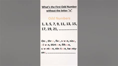 what odd number doesnt have the letter e